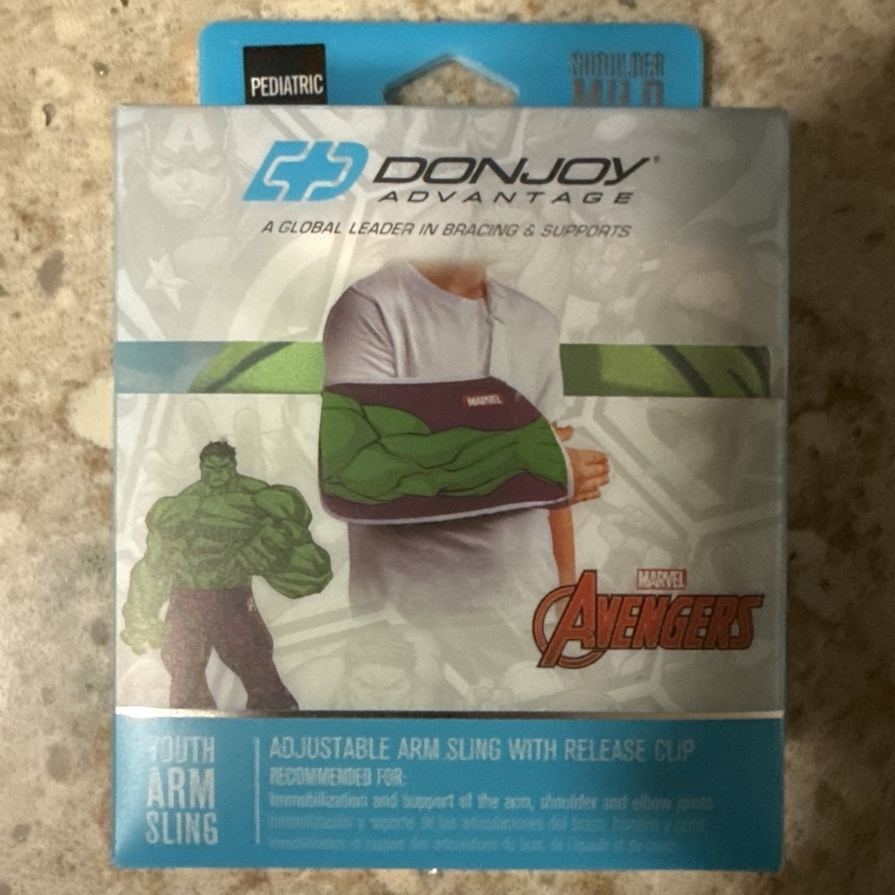 DonJoy Marvel Hulk Mild Shoulder Arm Sling‎ Adjustable Pediatric Size